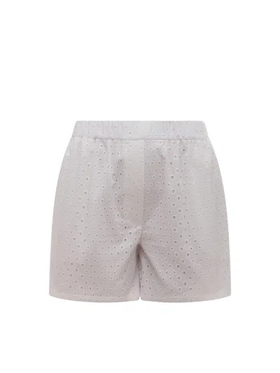 Kenzo Embroidered Cotton Shorts In White