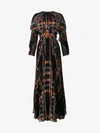 Etro Cape-effect Printed Plissé Silk-chiffon Gown In Black
