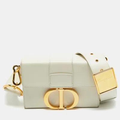 Pre-owned Dior Off White Leather 30 Montaigne Box Bag