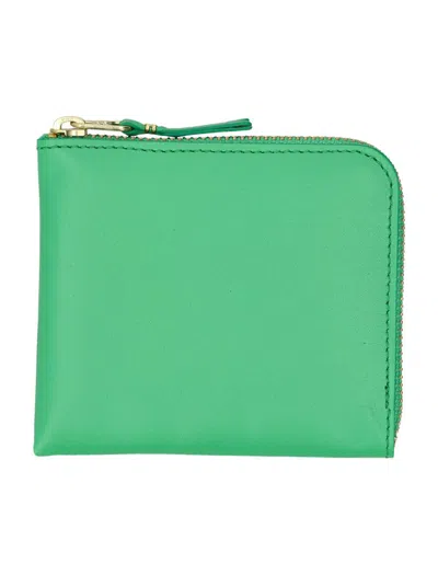 Comme Des Garçons Classic Small Zip Wallet In Green
