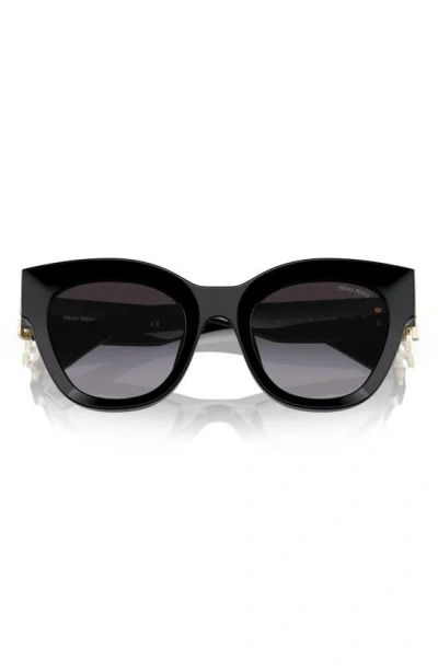 Miu Miu Beveled Black Acetate & Plastic Cat-eye Sunglasses