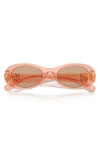 Miu Miu Logo Acetate Oval Sunglasses In Coral