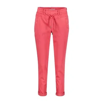 Red Button Trousers Tessy Crop Jogger Coral In Red