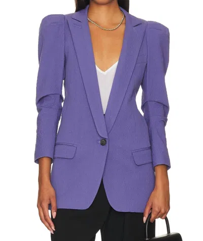 Smythe Scrunch Sleeve Longline Blazer In Purple