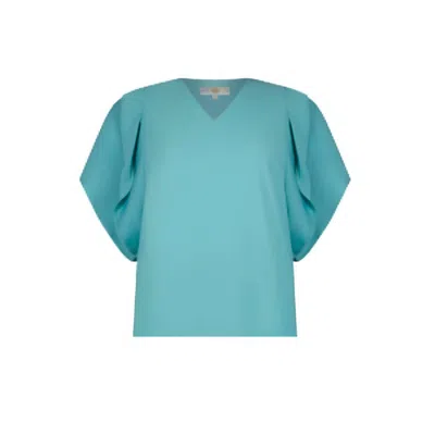 Anna Cate Serena Short Sleeve Top In Aqua Sea In Blue