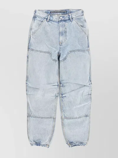 Alexander Wang Blue Double Front Carpenter Jeans In 270 Pebble Bleach