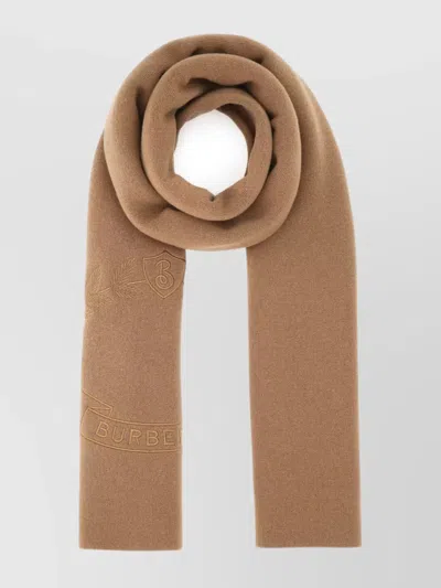 Burberry Unisex Biscuit Stretch Cashmere Blend Scarf In Brown