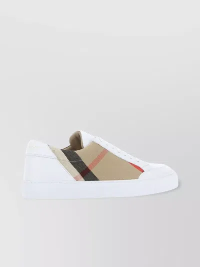 Burberry Woman Multicolor Leather And Fabric Sneakers
