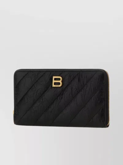 Balenciaga Quilted Wallet Rectangular Gold-tone Hardware
