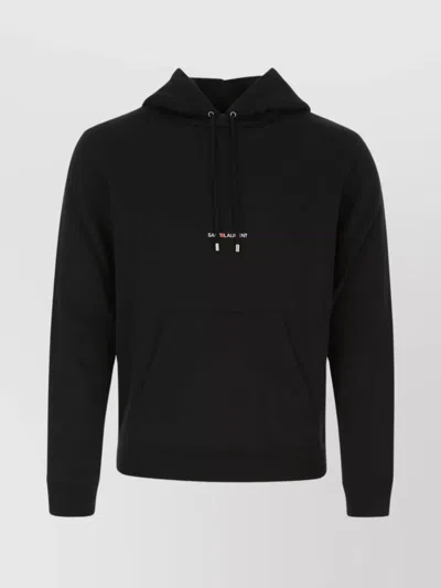 Saint Laurent Man Black Cotton Sweatshirt