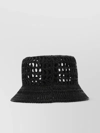 Prada Woman Black Raffia Hat
