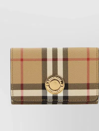 Burberry Woman Printed Canvas Wallet In Multicolor