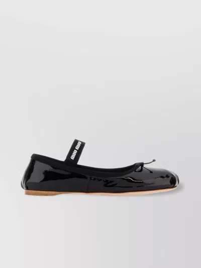 Miu Miu Patent Ballerinas In Black