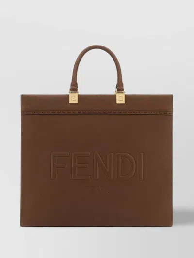 Fendi Medium Sunshine Shopping Bag In Brown