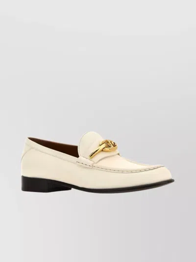 Valentino Garavani Vlogo The Bold Edition Loafers In Leather In White