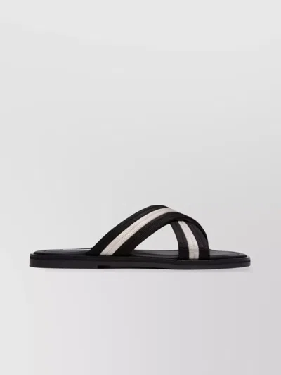 Bally Crossover-straps Leather Sandals In Black