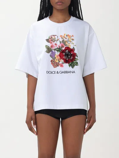 Dolce & Gabbana Woman  White Cotton T-shirt