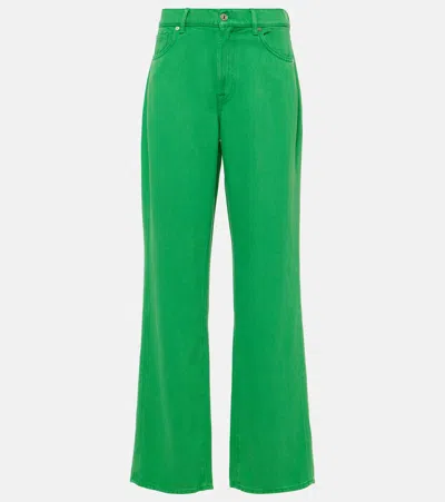 7 For All Mankind Tess High-rise Straight Jeans In Green