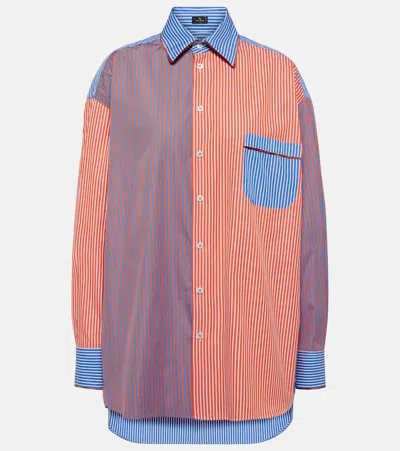 Etro Striped Cotton Shirt In Multicoloured