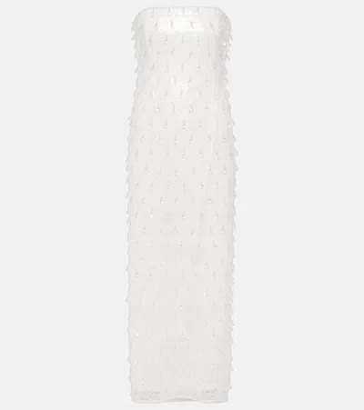 Simkhai Preston Crystal-embellished Lace Maxi Dress In White