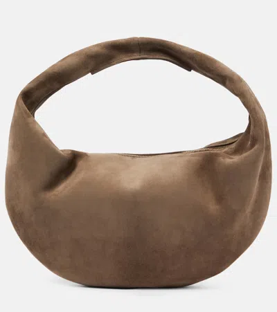 Khaite Olivia Medium Suede Tote Bag In Brown