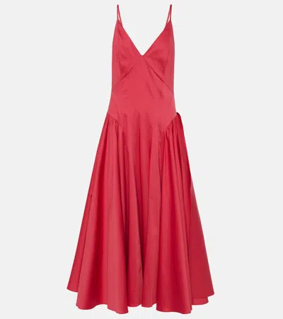 Tove Solene Cotton-blend Midi Dress In Red