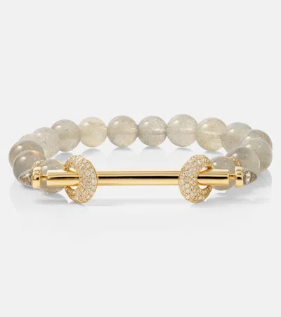 Ananya Chakra 18kt Gold Bracelet With Gemstones In Grey