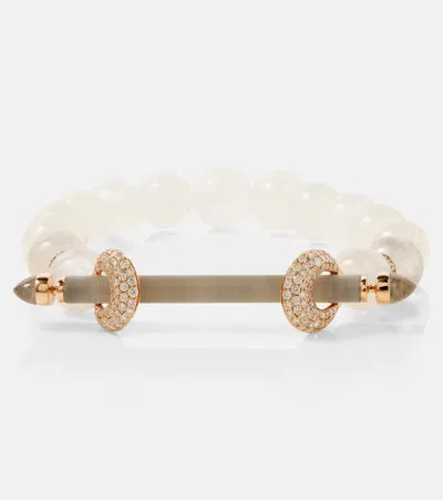 Ananya Chakra 18kt Rose Gold Bracelet With Gemstones In White