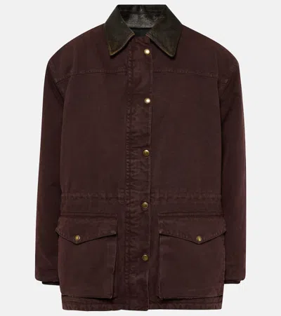 Prada Single-breasted Canvas Jacket In Dark Red