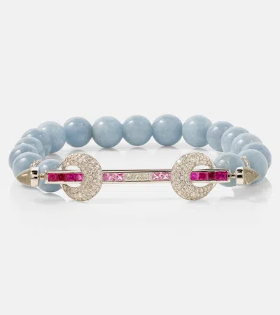 Ananya Chakra 18kt White Gold Bracelet With Gemstones In Blue