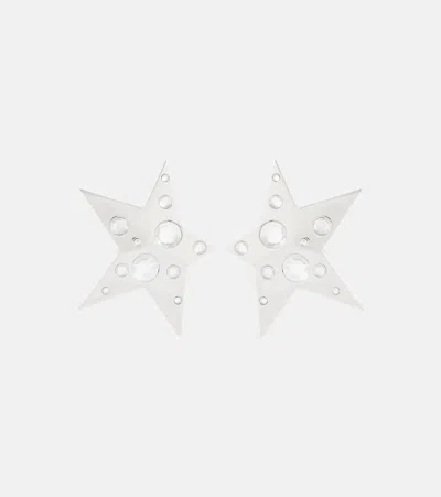 Area Crystal-embellished Star Earrings In Silver