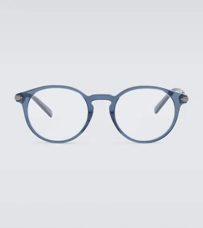 Dior Blacksuito R6i Round Glasses In Blue
