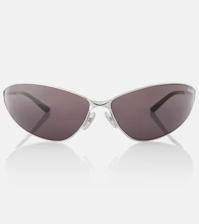 Balenciaga Razor Cat-eye Sunglasses In Silver