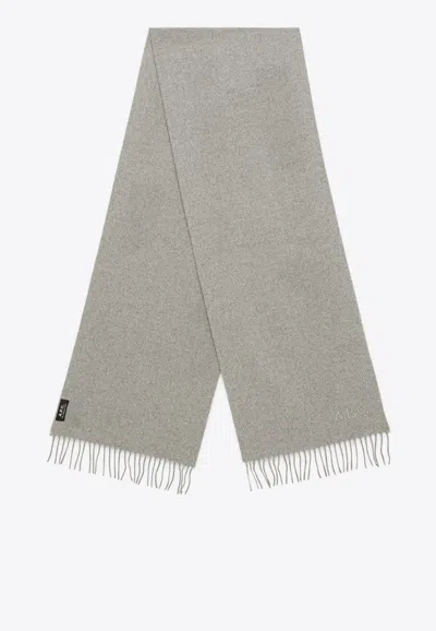 Apc Ambroise Brodée Logo Embroidered Scarf In Gray
