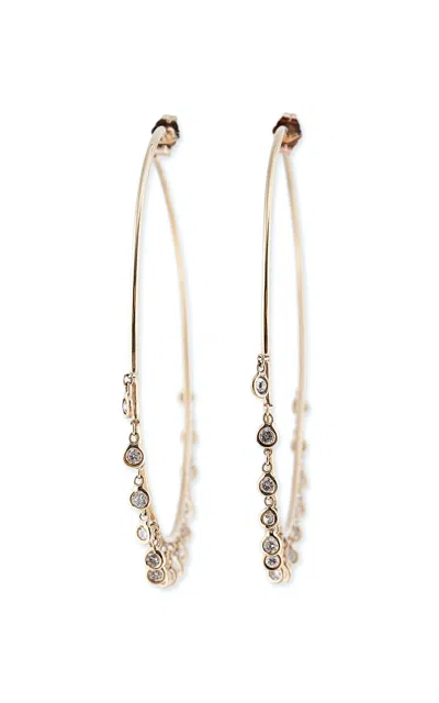 Jacquie Aiche 14k Yellow Gold Diamond Shaker Hoop Earrings