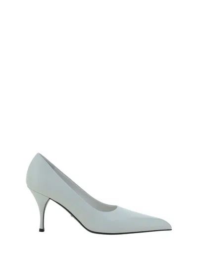 Prada Woman White Leather Pumps