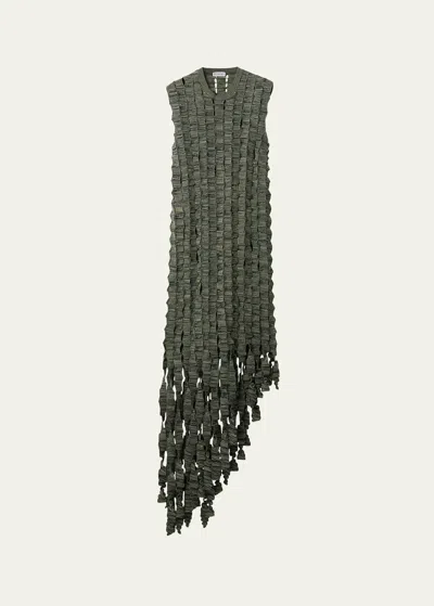 Burberry Crocheted Silk-blend Midi Dress In Oat/ivy
