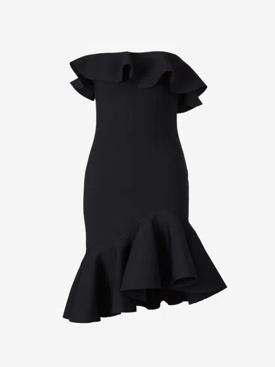 Alexander Mcqueen Viscose Mini Dress In Black