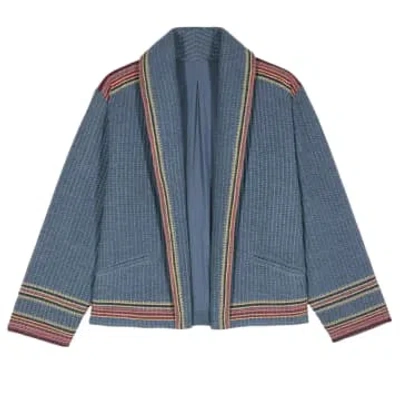 Ba&sh Ciago Striped Cotton Jacket In Blue