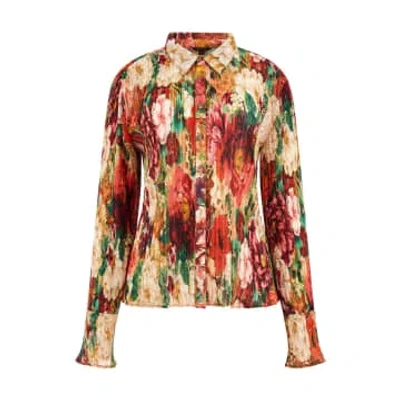 Guess Women's Vivenne Floral-print Pleated Blouse In Fancy, Pattern