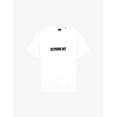 The Kooples Mens White Logo-print Short-sleeve Cotton T-shirt