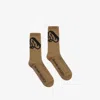 Alexander Mcqueen Seal Logo Socks In Brown