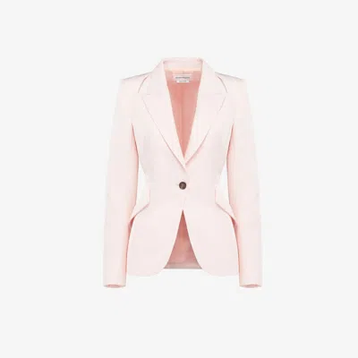 Alexander Mcqueen Slashed Single-breasted Jacket In Pink