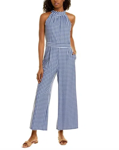 Jude Connally Isabelle Gingham Jumpsuit In Navy In White