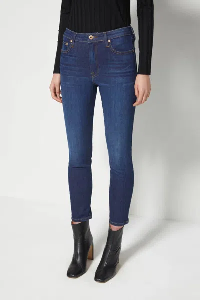 Jonathan Simkhai Costa Mid Rise Crop Skinny Jeans In Chelsea Dark In Blue