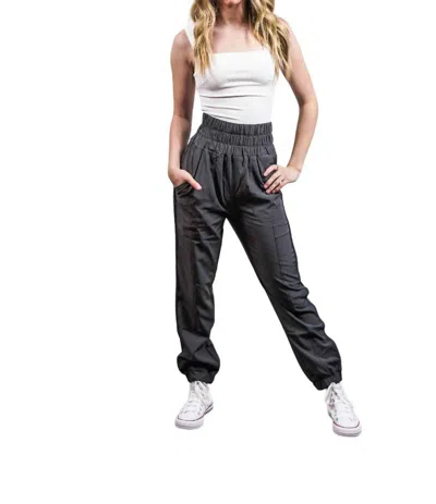 Very J High Waisted Joggers In Charcoal In Grey