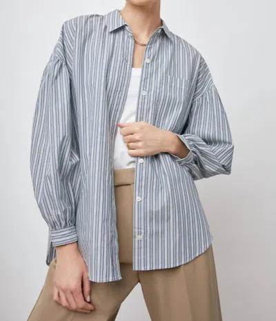 Rails Janae Shirt In Bank Stripe In Grey