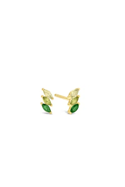 Jackie Mack Designs Emerald Artic Ear Stack Set In Gold In Green