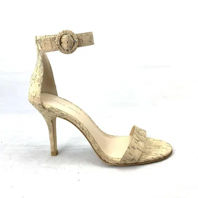 Pelle Moda Kallie High Heels In White Washed Cork In Gold