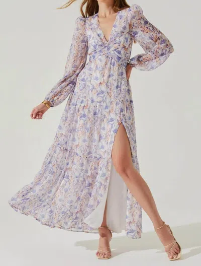 Astr Seona Floral Long Sleeve Maxi Dress In Multi